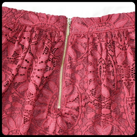Red Lace Skirt - Picture 2 of 7